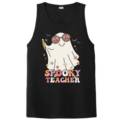 Groovy Retro Trick Or Treat Spooky Ghost Halloween Teacher PosiCharge Competitor Tank