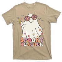 Groovy Retro Trick Or Treat Spooky Ghost Halloween Teacher T-Shirt