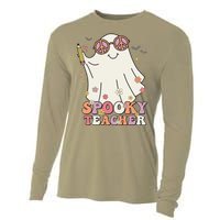 Groovy Retro Trick Or Treat Spooky Ghost Halloween Teacher Cooling Performance Long Sleeve Crew