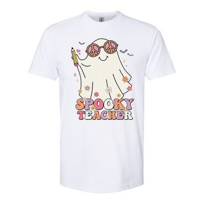 Groovy Retro Trick Or Treat Spooky Ghost Halloween Teacher Softstyle CVC T-Shirt