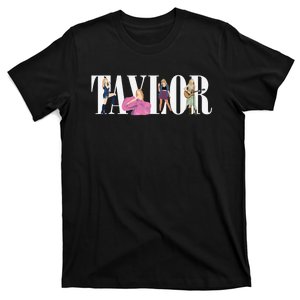 Girl Retro Taylor First Name Personalized Groovy 80s T-Shirt