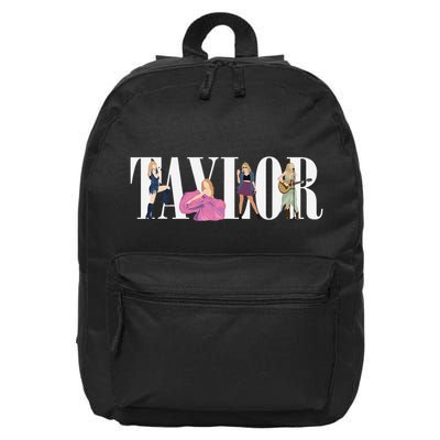 Girl Retro Taylor First Name Personalized Groovy 80s 16 in Basic Backpack