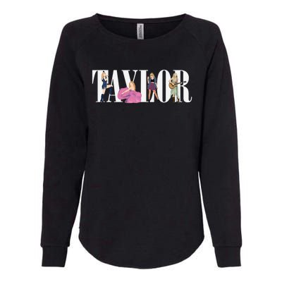 Girl Retro Taylor First Name Personalized Groovy 80s Womens California Wash Sweatshirt