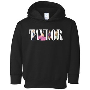 Girl Retro Taylor First Name Personalized Groovy 80s Toddler Hoodie