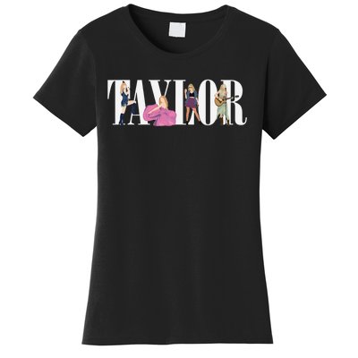 Girl Retro Taylor First Name Personalized Groovy 80s Women's T-Shirt