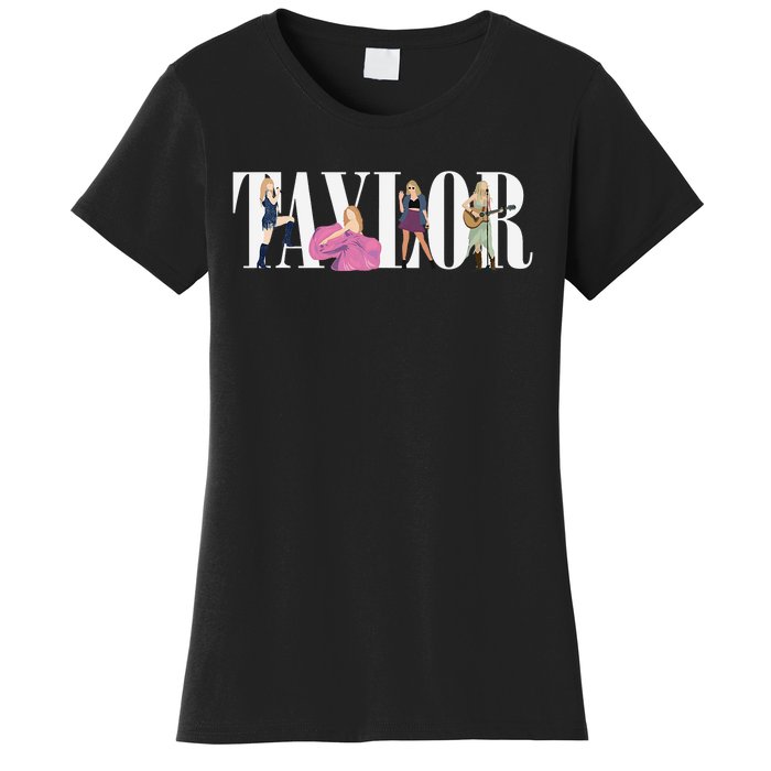 Girl Retro Taylor First Name Personalized Groovy 80s Women's T-Shirt