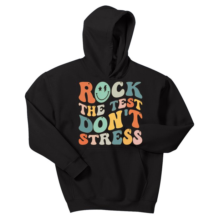 Groovy Rock The Test Motivational Retro Teachers Testing Day Kids Hoodie