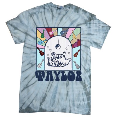 Girl Retro Taylor First Name Personalized Tie-Dye T-Shirt