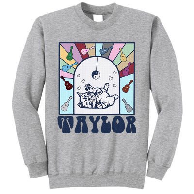 Girl Retro Taylor First Name Personalized Tall Sweatshirt