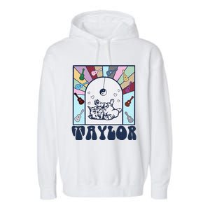 Girl Retro Taylor First Name Personalized Garment-Dyed Fleece Hoodie