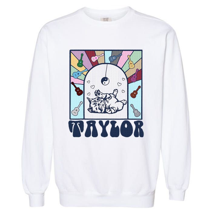 Girl Retro Taylor First Name Personalized Garment-Dyed Sweatshirt