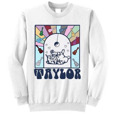 Girl Retro Taylor First Name Personalized Sweatshirt