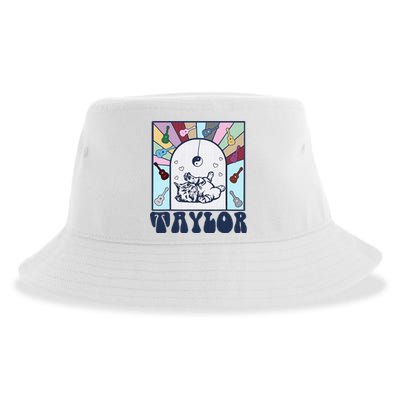 Girl Retro Taylor First Name Personalized Sustainable Bucket Hat