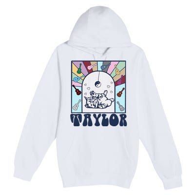 Girl Retro Taylor First Name Personalized Premium Pullover Hoodie