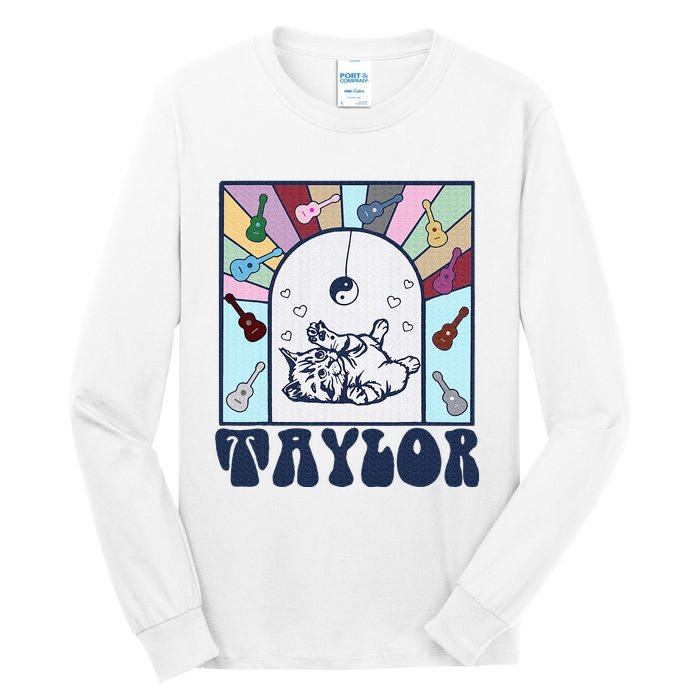 Girl Retro Taylor First Name Personalized Tall Long Sleeve T-Shirt