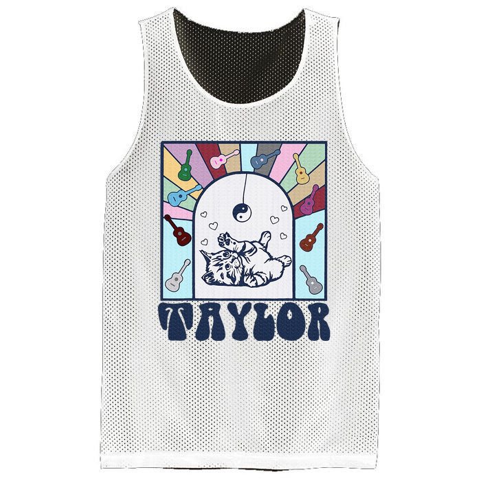 Girl Retro Taylor First Name Personalized Mesh Reversible Basketball Jersey Tank