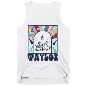 Girl Retro Taylor First Name Personalized Tank Top