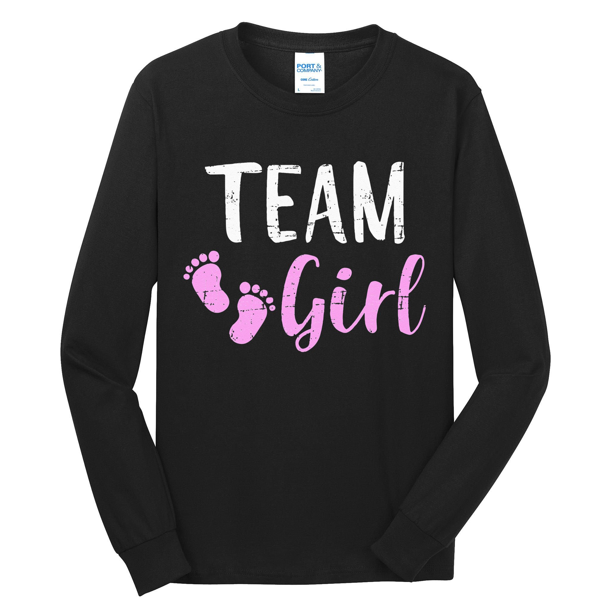 Gender reveal team matching family baby party supplies Tall Long Sleeve T-Shirt