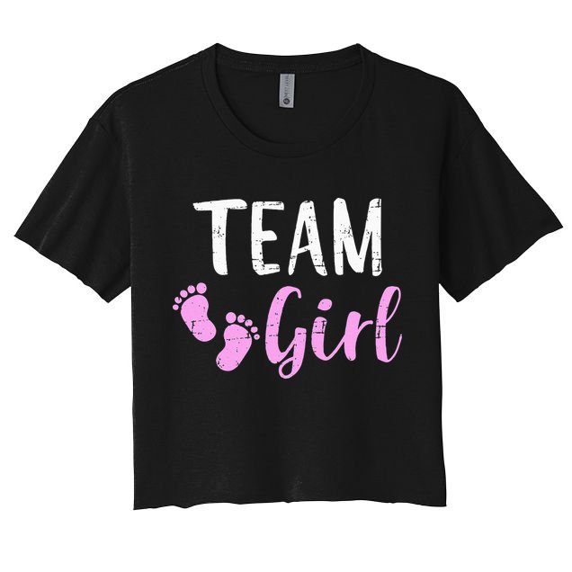 Gender reveal team matching family baby party supplies Crop Top