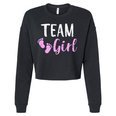Gender reveal team matching family baby party supplies Cropped Pullover Crew