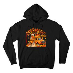 Golden Retriever Turkey On Pickup Truck Thanksgiving Tall Hoodie