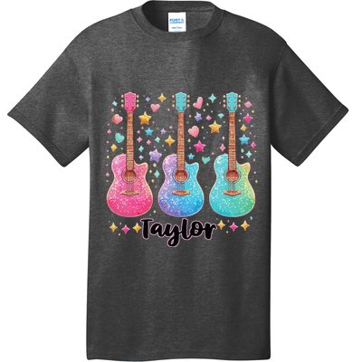 Girl Retro Taylor First Name Personalized Groovy 80S Pink T-Shirt