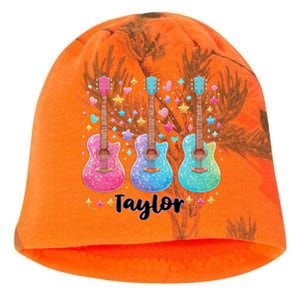 Girl Retro Taylor First Name Personalized Groovy 80S Pink Kati - Camo Knit Beanie