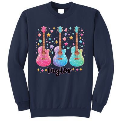 Girl Retro Taylor First Name Personalized Groovy 80S Pink Sweatshirt