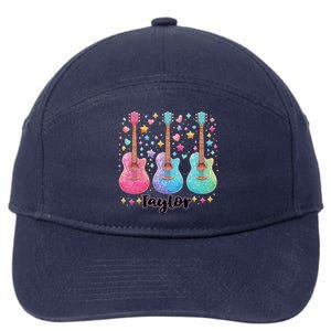 Girl Retro Taylor First Name Personalized Groovy 80S Pink 7-Panel Snapback Hat