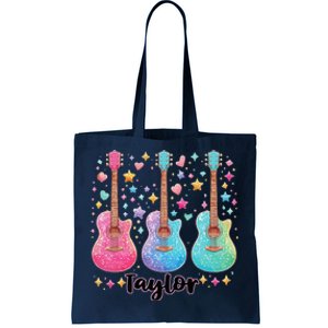 Girl Retro Taylor First Name Personalized Groovy 80S Pink Tote Bag