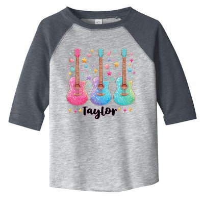 Girl Retro Taylor First Name Personalized Groovy 80S Pink Toddler Fine Jersey T-Shirt