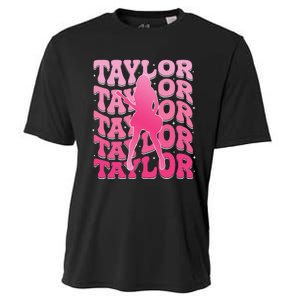 Girl Retro Taylor First Name Personalized Groovy 80S Gift Cooling Performance Crew T-Shirt