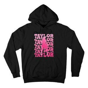 Girl Retro Taylor First Name Personalized Groovy 80S Gift Hoodie