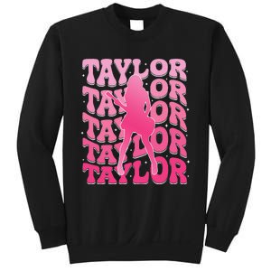 Girl Retro Taylor First Name Personalized Groovy 80S Gift Sweatshirt