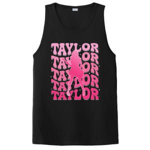 Girl Retro Taylor First Name Personalized Groovy 80S Gift PosiCharge Competitor Tank