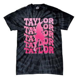 Girl Retro Taylor First Name Personalized Groovy 80S Gift Tie-Dye T-Shirt