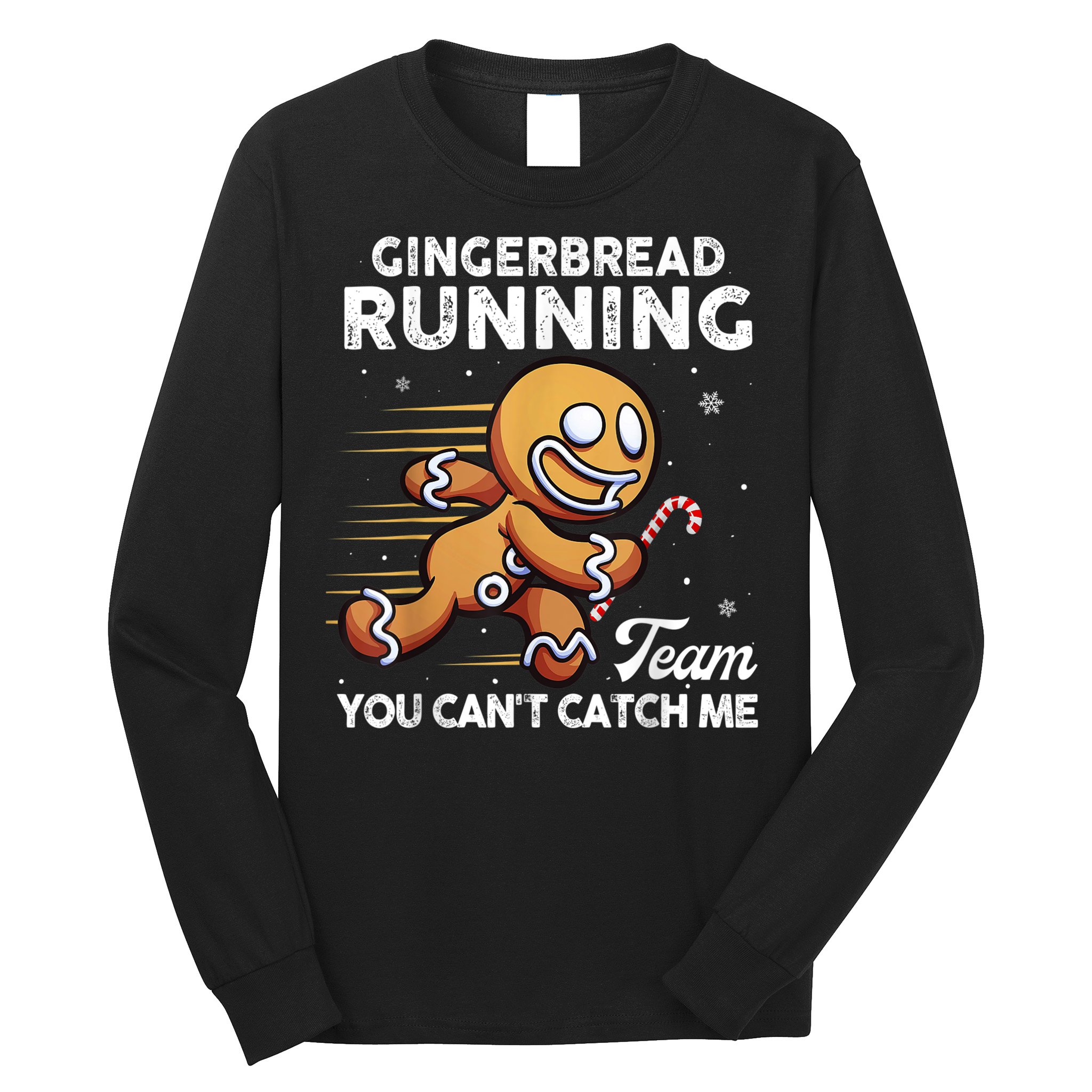 Gingerbread Running Team Christmas Cookie Funny Baking Long Sleeve Shirt