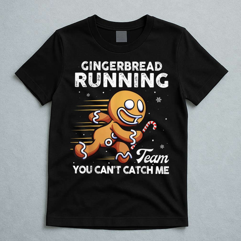 Gingerbread Running Team Christmas Cookie Funny Baking T-Shirt