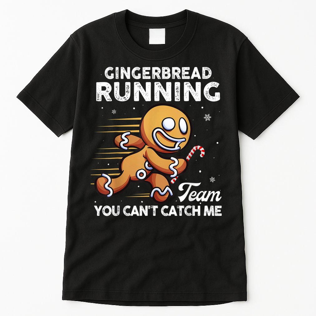 Gingerbread Running Team Christmas Cookie Funny Baking Tall T-Shirt