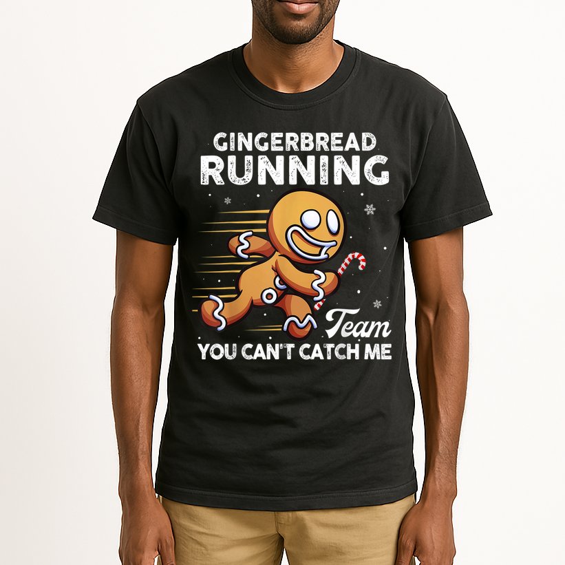 Gingerbread Running Team Christmas Cookie Funny Baking Tall T-Shirt