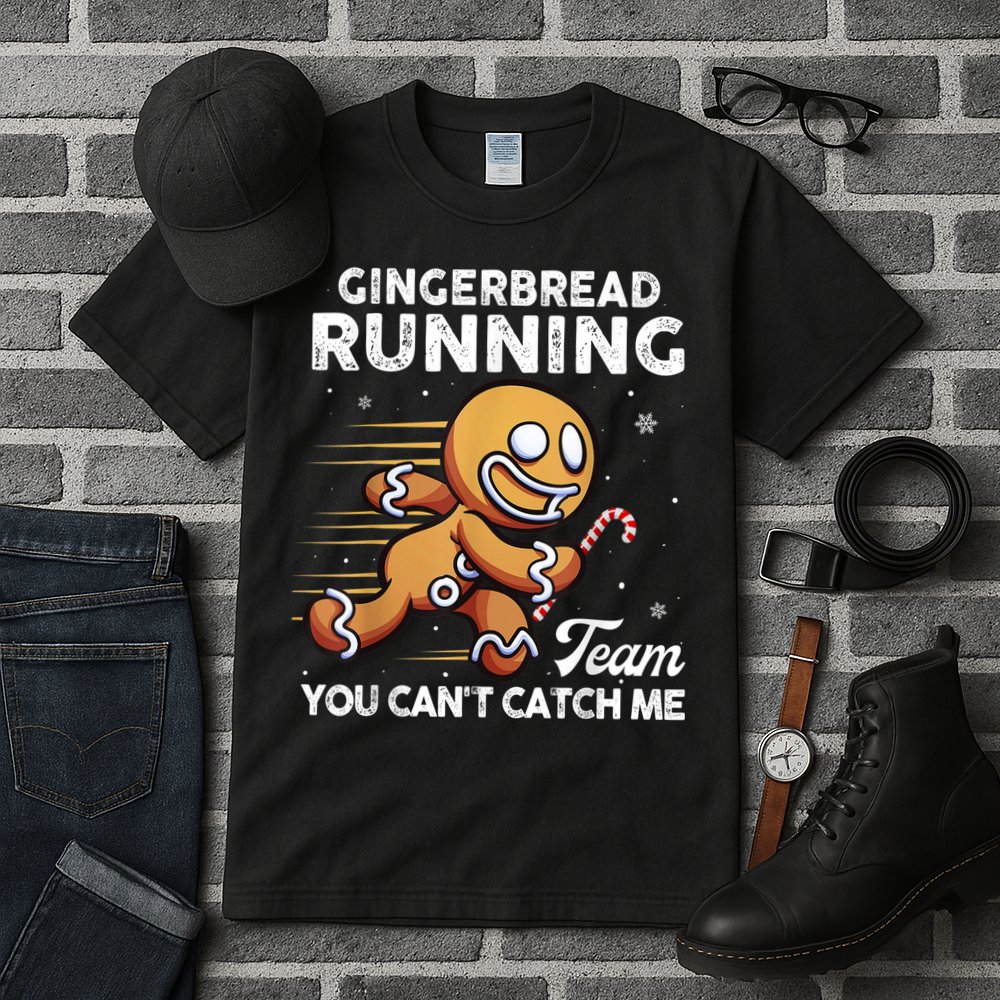 Gingerbread Running Team Christmas Cookie Funny Baking Tall T-Shirt