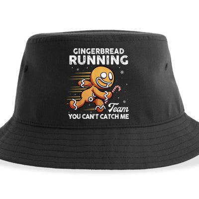 Gingerbread Running Team Christmas Cookie Funny Baking Sustainable Bucket Hat