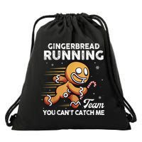 Gingerbread Running Team Christmas Cookie Funny Baking Drawstring Bag