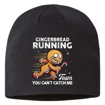 Gingerbread Running Team Christmas Cookie Funny Baking Sustainable Beanie