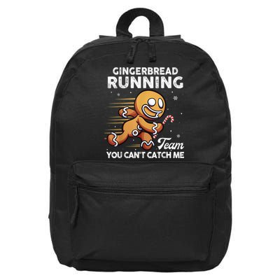 Gingerbread Running Team Christmas Cookie Funny Baking 16 in Basic Backpack