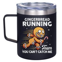 Gingerbread Running Team Christmas Cookie Funny Baking 12oz Stainless Steel Coffee Mug