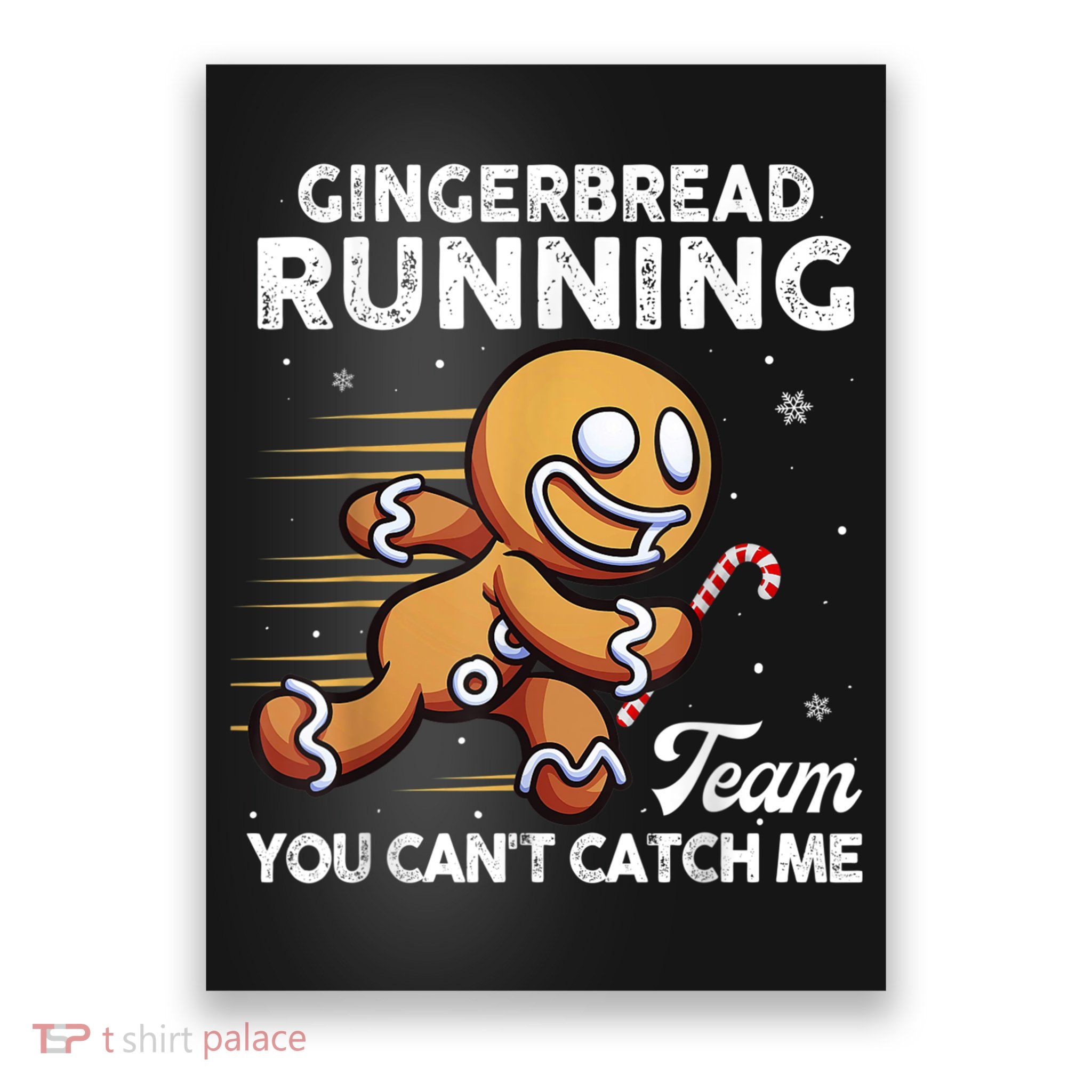 Gingerbread Running Team Christmas Cookie Funny Baking Poster