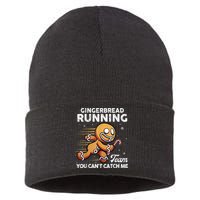 Gingerbread Running Team Christmas Cookie Funny Baking Sustainable Knit Beanie