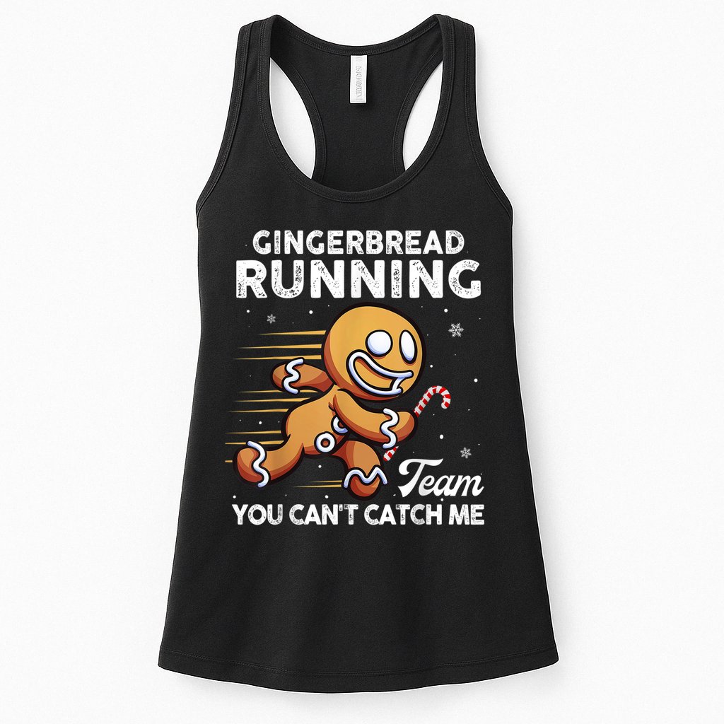 Gingerbread Running Team Christmas Cookie Funny Baking Womens Tank Top