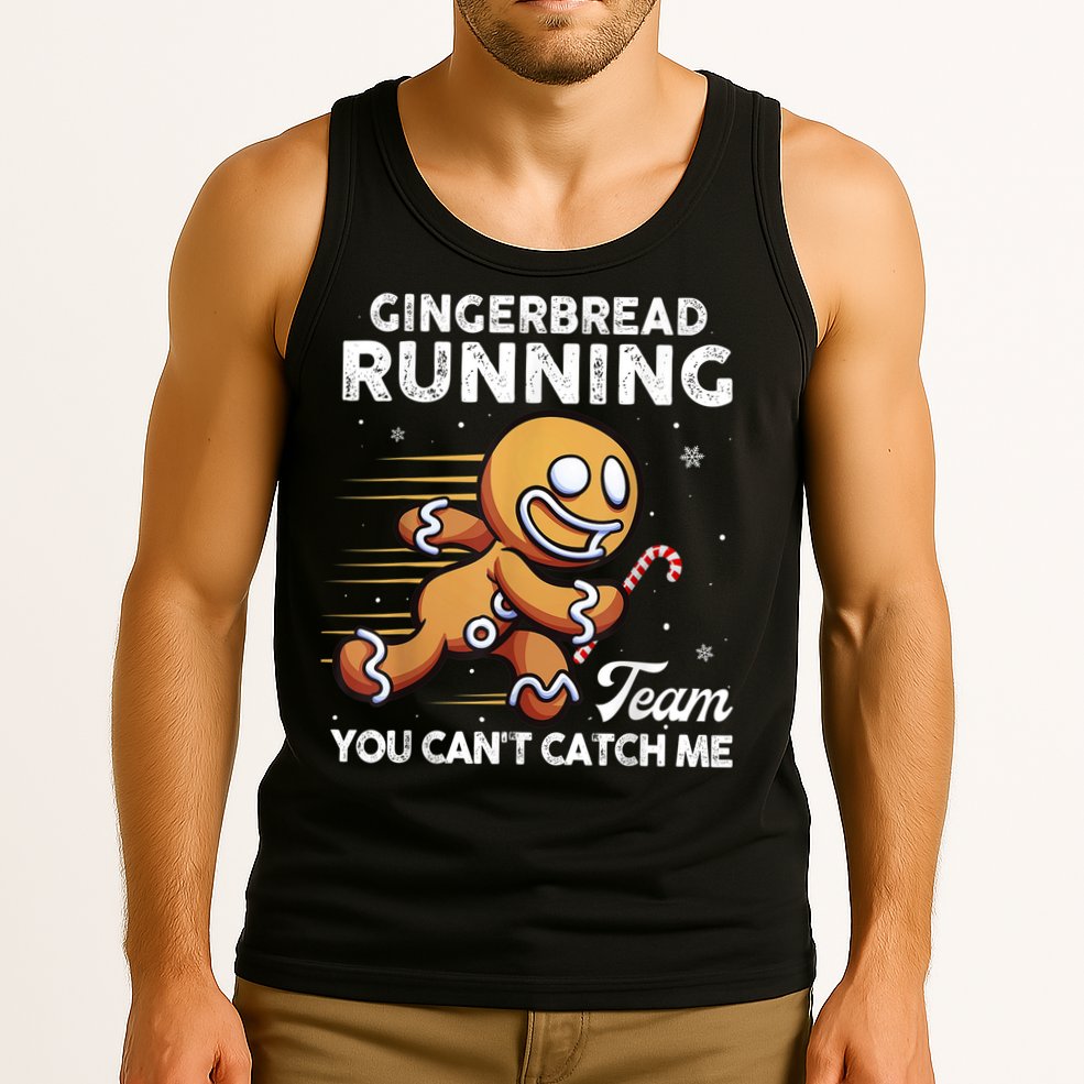 Gingerbread Running Team Christmas Cookie Funny Baking Tank Top